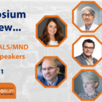 A graphic showing some of the ALS/MND plenary speakers