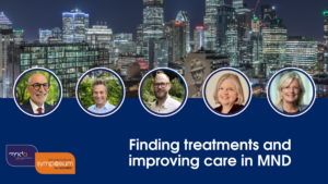 Text reads: Finding treatments and improving care in MND